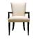 Chaise contemporaine masque de femme en édition numérotée, cristal incolore, laqué noir et soie ivoire, chaise avec accoudoirs - Lalique